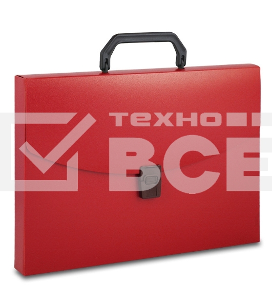 Папка-портфель Бюрократ -BPP01RED 1 отделение, A4, пластик, 0.7мм, красный
