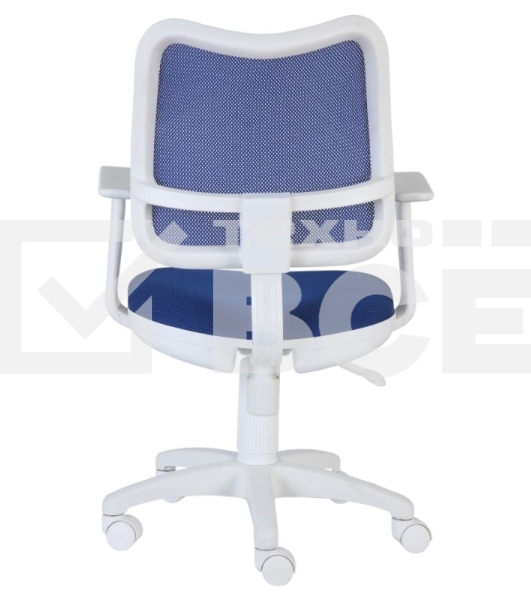 Кресло компьютерное Бюрократ CH-W797/BL/TW-10 TW-10 синий, спинка сетка, сиденье синий, колеса белый/синий, пластик белый