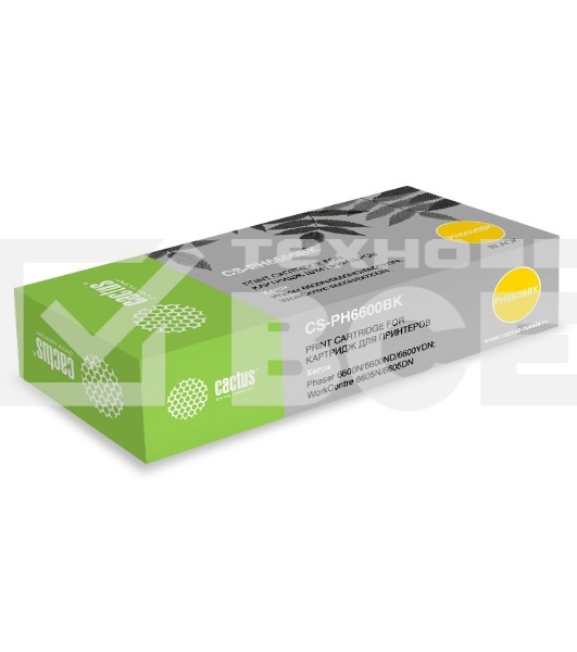 Картридж Cactus CS-PH6600BK (106R02236) черный (8000стр.) для Xerox Phaser 6600 /WorkCentre 6605