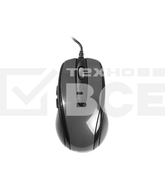 Мышь проводная A4Tech N-708X серый глянец/черный, 1600 dpi, USB, кнопки - 6