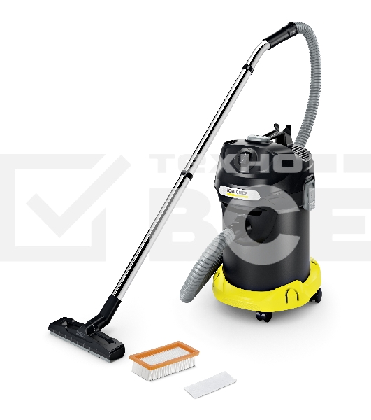 Пылесос Karcher AD 4 PREMIUM желтый/черный, 150/600 Вт, уборка сухая, пылесборник контейнер 17 л