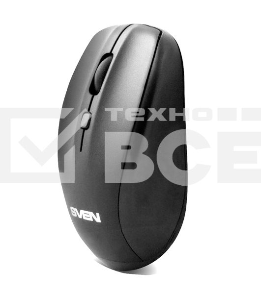 Мышь беспроводная SVEN RX-305 черный, 1600 dpi, радиоканал, USB, кнопки - 4
