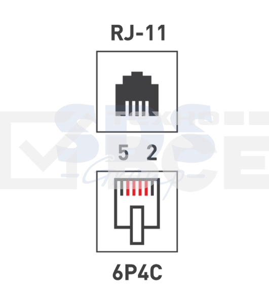 Рoзетка телефонная внешняя, 1 порт RJ-14(6P-4C), категория 3, (50 шт/уп)