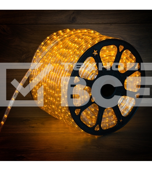 Дюралайт Neon-night LED, постоянное свечение (2W) - желтый, 36 LED/м, бухта 100м