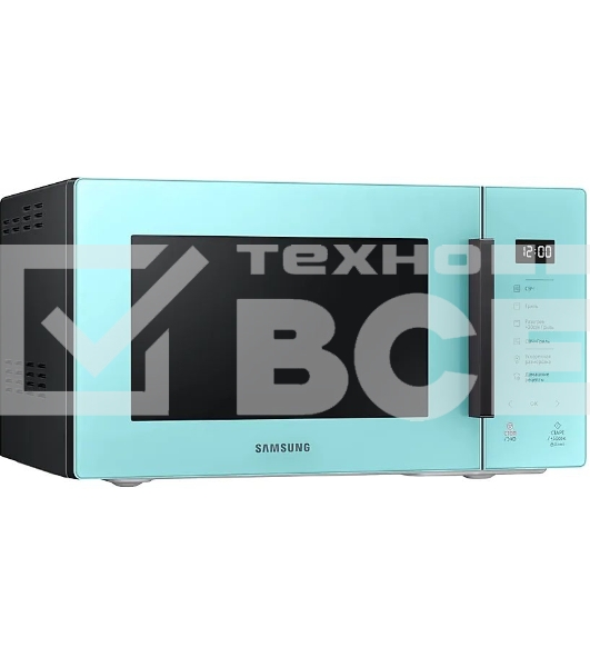 Микроволновая печь Samsung MG23T5018AN/BW голубой, 23 л, 800 Вт, переключатели - сенсор
