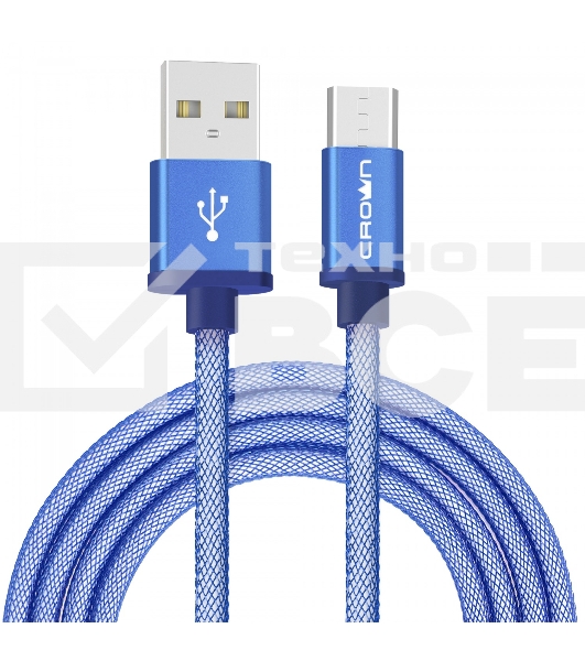 Кабель Crown USB - microUSB CMCU-3072M blue