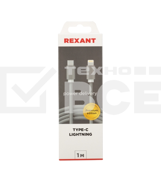 Кабель Type-C - Lightning PD/1m/nylon/gray Rexant