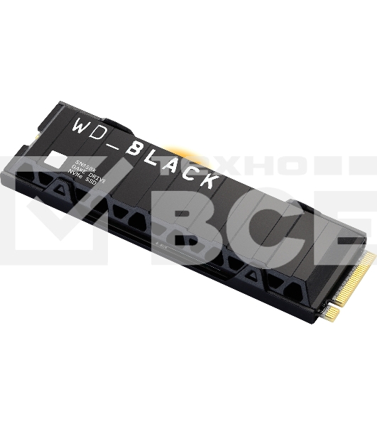 Накопитель SSD WD 2Tb Black SN850X, M.2(22x80mm), NVMe, PCIe 4.0 x4, 3D TLC, R/W 7300/6600MB/s, IOPs 1 200 000/1 100 000, TBW 1200, DWPD 0.3, with Heat Spreader (12 мес.)