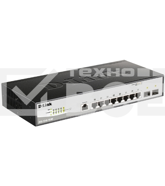 Коммутатор D-Link DGS-1210-10/ME/B2A 2 уровня с 8 портами 10/100/1000Base-T и 2 портами 1000Base-X SFP