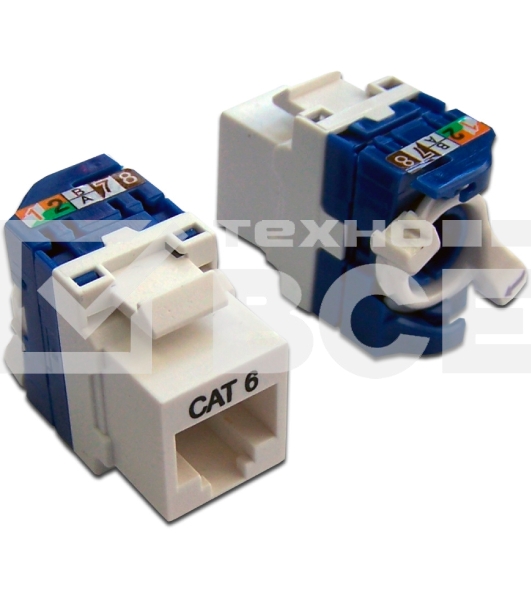 Модуль Keystone Tooless, RJ-45, кат.6, UTP, 180 градусов, белый