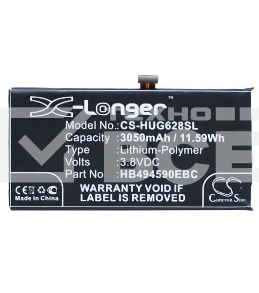 Аккумулятор CameronSino CS-HUG628SL HB494590EBC для Huawei Honor 73.8V / 3050mAh / 11.59Wh