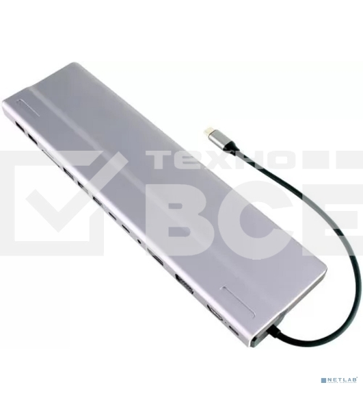 Адаптер VCOM TypeC -->3*USB3.0+2*USB2.0+VGA+RJ45+SD+TF+AUD+HDMI+DP+2*USB3.1 Data+PD<CU4703>
