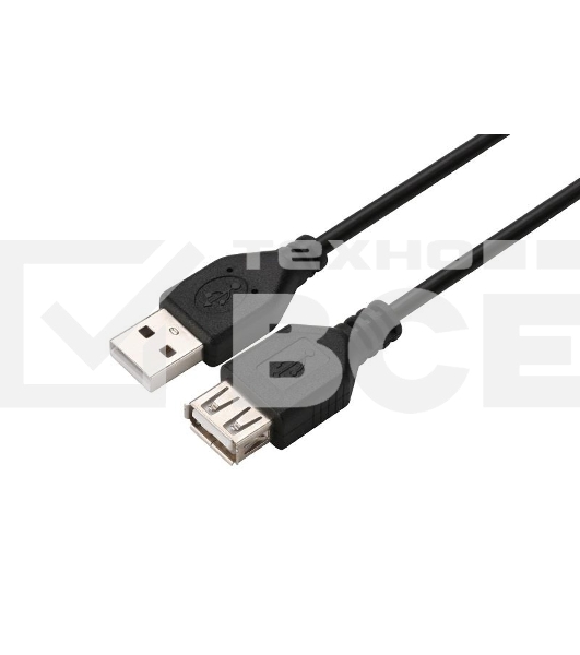 Кабель GoPower удлинитель USB2.0 (m)-USB (f) 1.5м ПВХ черный в пакете (1/200)