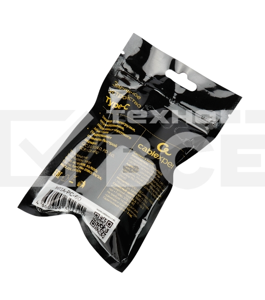 Зарядное устройство Cablexpert MP3A-PC-60 20Вт GaN, 3А, QC4.0/PD, 1xType-C, черный, пакет