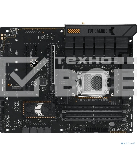 Материнская плата ASUS TUF GAMING A620-PRO WIFI, AM5, AMD A620, 4xDDR5, 4xSATA, 2xM.2, 1xPCI-E 4.0 x16, 1xPCI-E 3.0 x16, 2xPCI-E x1, 1xHDMI, 1xDP, 1x 2.5Gb LAN, 3xUSB-A 2.0, 2xUSB-A 3.2 Gen 2, 1xUSB-C 3.2 Gen 1, 5x3.5 мм, 7.1, ATX