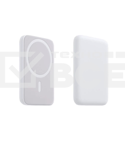 Портативное беспроводное зарядное устройство Rexant Power Bank (аккумуляторная батарея) 5000 mAh, MagSafe, белый