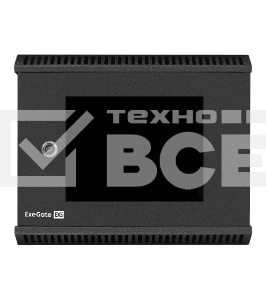 Шкаф телекоммуникационный 10' настенный 6U ExeGate EC-WM-6U.280.G.BLACK (10', 6U, 350x280x287мм (ШхГхВ), передняя дверь закаленное стекло, пыле- и влагозащита IP23, черный RAL 9004)