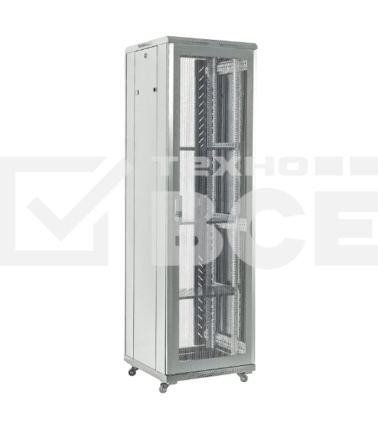 Шкаф телекоммуникационный Rexant напольный 19' 42U 600×800 мм, дверь перфорация, разборный, серый (RAL 7035)