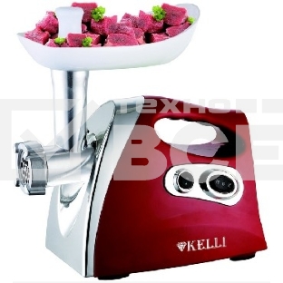 Мясорубка электрическая Kelli KL-5004 красный Мощность: 1600Вт Защита двигателя от перегрева, большой пластиковый поднос, пластиковый толкатель, прочный металлический шнек, 2 отрых ножа из высококачественной нержавеющей стали, резиновые ножки для дополнит