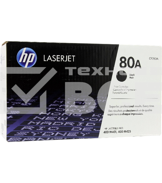 Картридж лазерный HP 80A (CF280A) черный для LaserJet Pro 400 M401/M425 2700 стр.