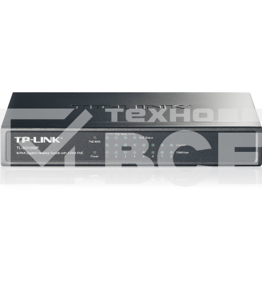 Коммутатор TP-Link SMB TL-SG1008P Коммутатор 8-port Gigabit Switch с 4 портами РоЕ