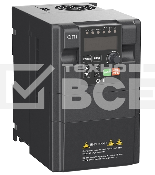 Преобразователь частоты A150 380В 3ф 3.7кВт 10А встроенный торм. модуль ONI A150-33-37NT