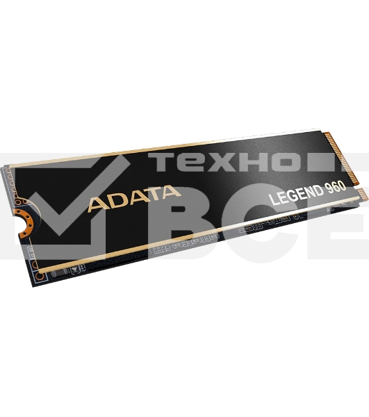 Накопитель SSD ADATA LEGEND 960, 1Tb, PCIe 4.0 x4, M.2 2280, NVMe, R/W 7400/6000, с радиатором