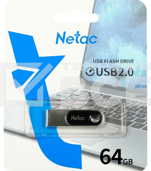Флеш диск Netac U278 64Gb <NT03U278N-064G-20PN>, USB2.0, металлическая матовая