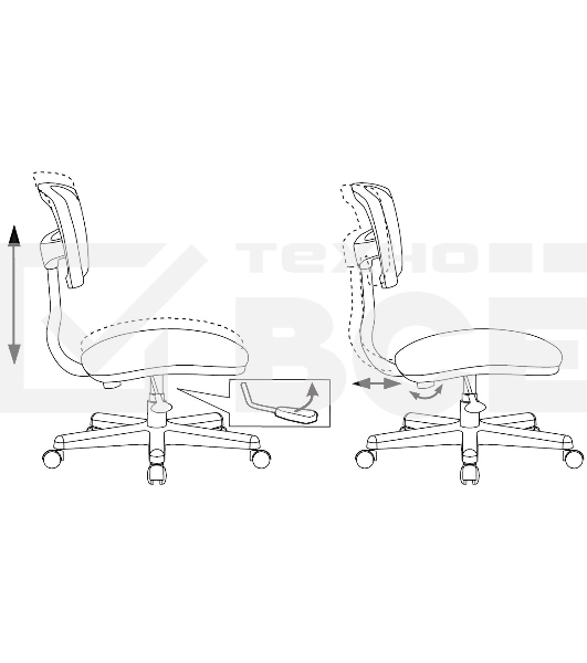 Кресло детское Бюрократ CH-W299/SD/TW-18 TW-03A TW-18 салатовый спинка сетка (пластик белый)
