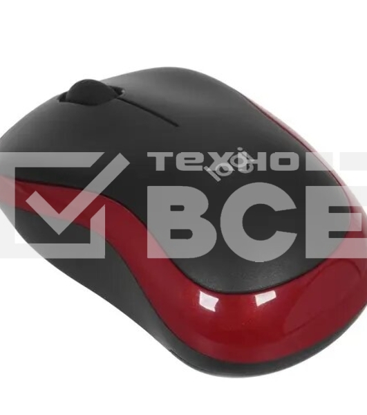 Мышь беспроводная Logitech M185, красный, 1000 dpi, радиоканал, USB, кнопки - 3