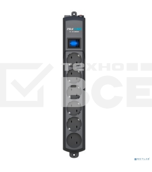 Сетевой фильтр Surge protector Pilot S Max (5 euros + 1GP), 15A/3.5kVA, automatic, 3 m, graphite