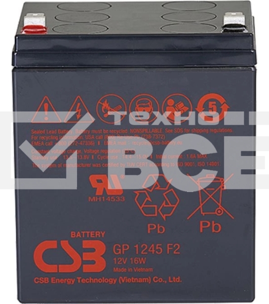 Батарея CSB GP 1245 (12V 4.5Ah 16W) клемма  F1 ( бюджетная версия )