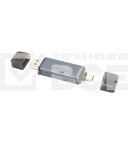 Кард ридер MicroSD/SD с разъёмами USB и Type C