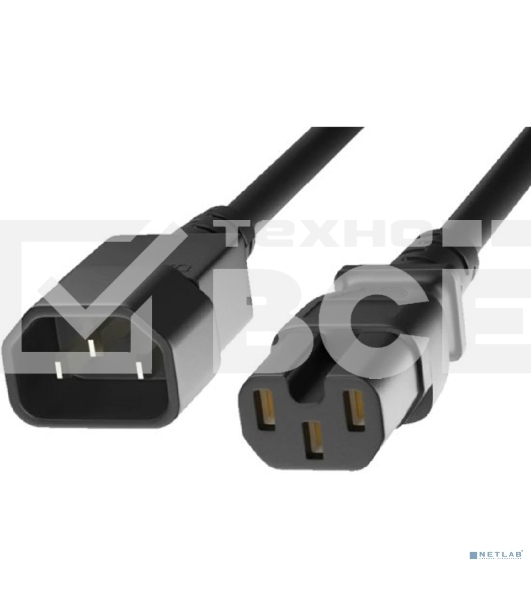 Кабель питания KS-is KS-857B-1.5 IEC-C14 - IEC-C15 1.5м черный