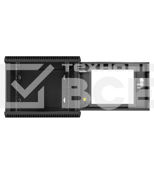 Шкаф телекоммуникационный 10' настенный 6U ExeGate EC-WM-6U.280.G.BLACK (10', 6U, 350x280x287мм (ШхГхВ), передняя дверь закаленное стекло, пыле- и влагозащита IP23, черный RAL 9004)