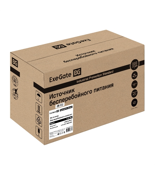 Источник бесперебойного питания ExeGate SpecialPro Smart LLB-1000.LCD.AVR.4SH.USB (1000VA/700W, LCD, AVR, 4*Schuko,USB, батарея 12V 7.2Ah - 2 шт., металлический корпус, Black)