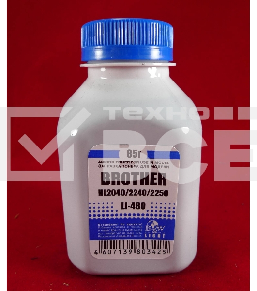 Тонер Brother TN 2075/85/2135/75 HL 2030/35/40/75/2140/50/70 (фл,85г) B&W Light фас. Россия