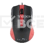 Мышь проводная Oklick 225M черный/красный, 1200 dpi, USB, кнопки - 3, фото 1