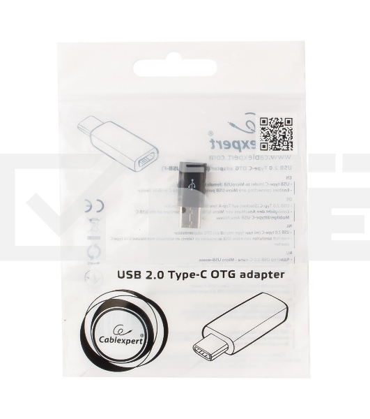 Переходник Cablexpert Переходник USB, USB Type-C/USB MicroB (F), пакет (A-USB2-CMmF-01)