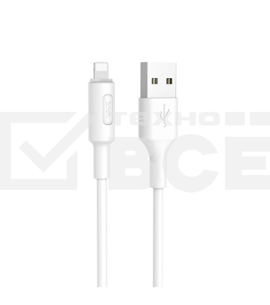 Кабель USB 2.0 hoco X25, AM/Lightning M, белый, 1м