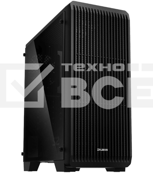 Компьютерный корпус MidiTower Zalman S2 TG TEMPERED GLASS WINDOW black (ATX, mATX, Mini-ITX, USB2.0 x2, USB3.0x1, без БП) (S2 TG)