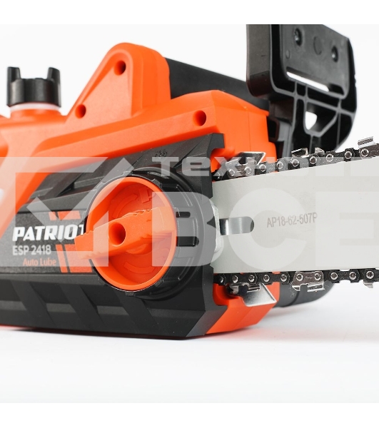 Пила цепная электрическая PATRIOT ESP 2418 , 2400Вт, 18'/45см, 3/8, 1,3мм 62зв, плавный пуск, бесключевая натяжка цепи, термозащита