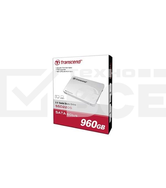Накопитель SSD Transcend SSD220S, 960Gb, SATA III, 2.5