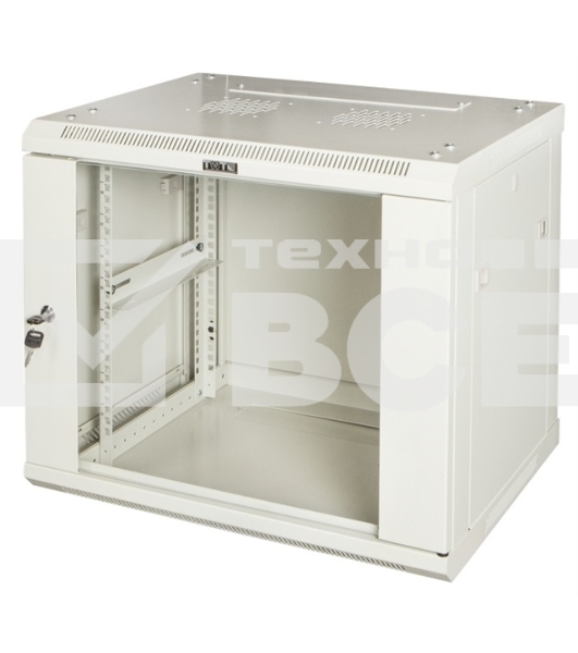 Шкаф настенный серии Pro, 6U 600x600, стеклянная дверь