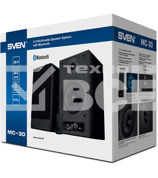 Колонки SVEN АС MC-30, черный (200 Вт, Bluetooth, пульт, Optical)