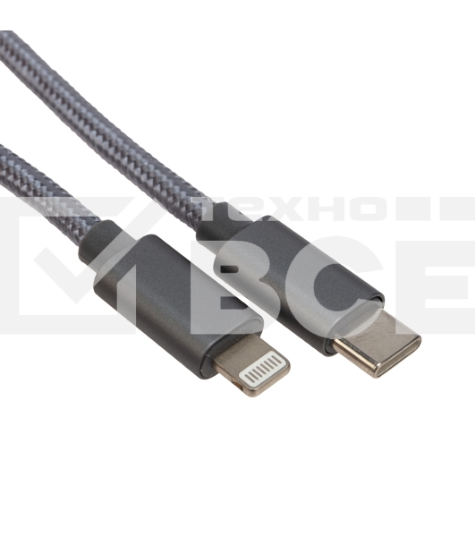 Кабель Type-C - Lightning PD/1m/nylon/gray Rexant