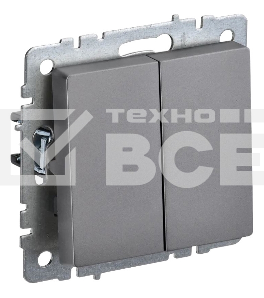 Выключатель 2-кл. IEK BRITE 10А ВС10-2-0-БрС сталь