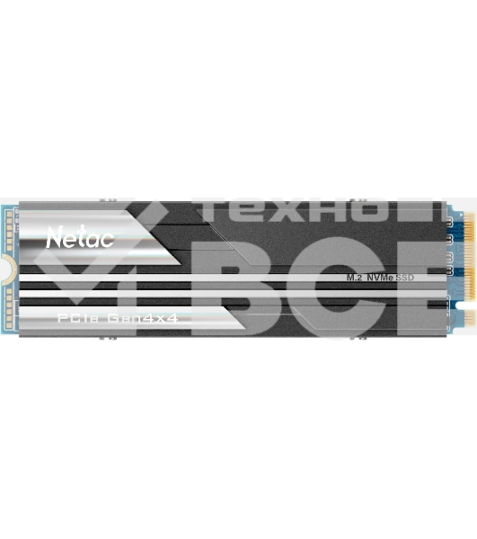 Накопитель SSD Netac NV5000, 500GB, M.2 2280, PCIe 4.0 x4, NVMe, R/W 5000/2500, с радиатором