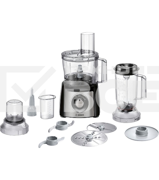 Кухонный комбайн Bosch MCM3501M 800 Вт, Скорости: 2, Блендер 1 л, Чаша 2.3 л, Цвет: черны/серебристый