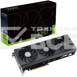Видеокарта Asus PROART-RTX4060-O8G PCI-E 4.0 RTX4060 8192Mb 128 GDDR6 2550/17000 HDMIx1 DPx3 HDCP Ret